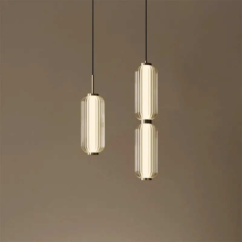 Nordic Glass Chandelier Hotel Living Room Chandelier High-grade Restaurant Staircase Combination Home decor Long Pendant Lights