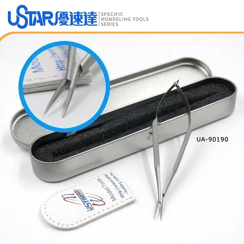 

U-STAR UA-90190 Сверхточный пинцет для моделей для фотогравированных деталей Наконечник 0,25 Пинцет для моделирования Инструменты для изготовления моделей