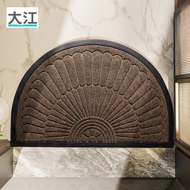 

Retro Semi-Circular Anti-Slip Door Mat Rubber Polypropylene Wear-Resistant Mud Scraping Dust Removal Home Entrance Outdoor Fo...