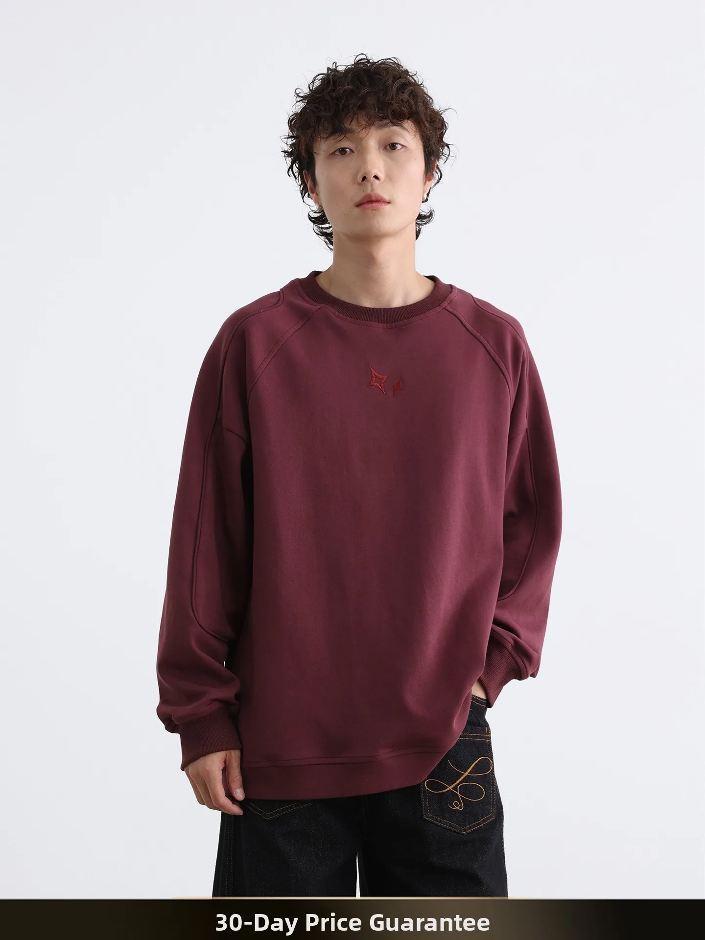 

Мужская толстовка NTED в американском ретро-стиле с деконструированным пэчворком, повседневная осенняя модель для пар, универсальный топ с круглым вырезом