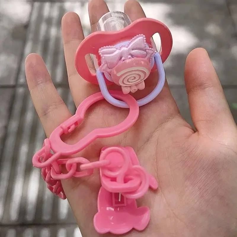 

Kawaii Japanese Style ABDL Adult Pacifier Comforting Transparent Soft Bow Cartoon Candy Bunny Cosplay Party Cute Decoration