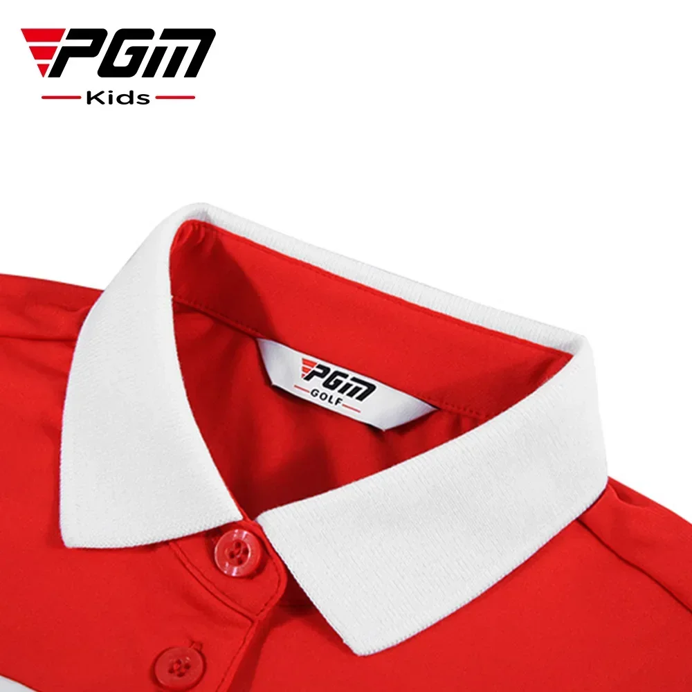 PGM ملابس جولف صيفية للأطفال ملابس الفتيات ملابس الكرة الرياضية تي شيرتات قصيرة الأكمام
