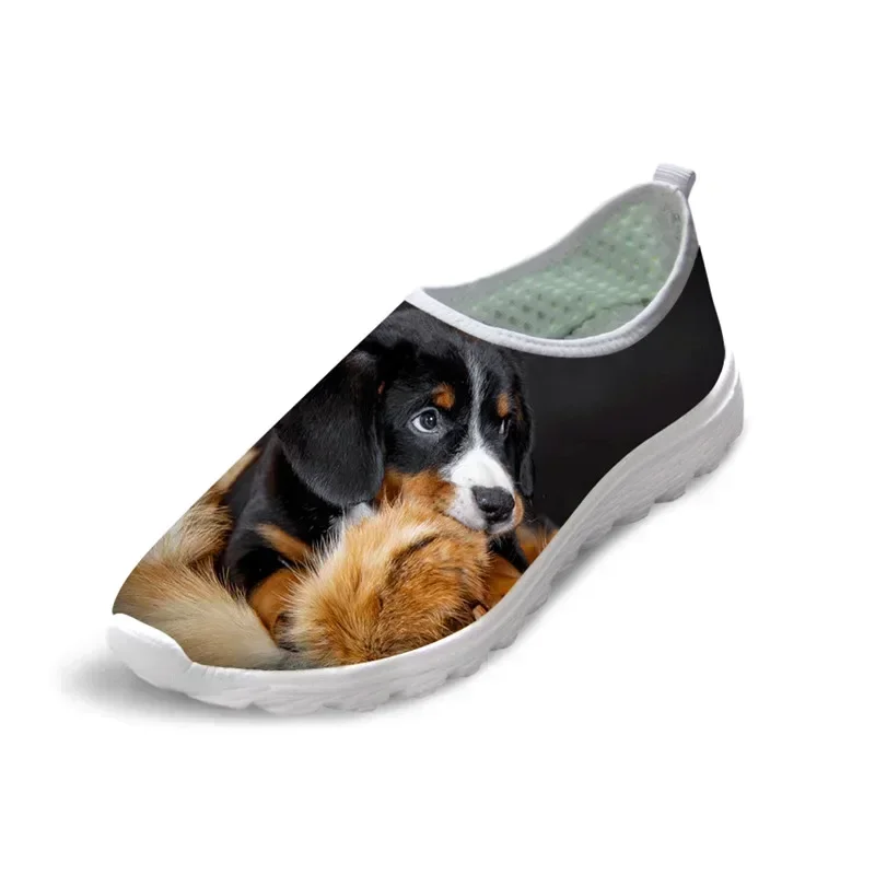 

Bernese Mountain Dog printed Mesh breathable Summer women's shoes comfortable white flats sneakers women Summer gympen dames
