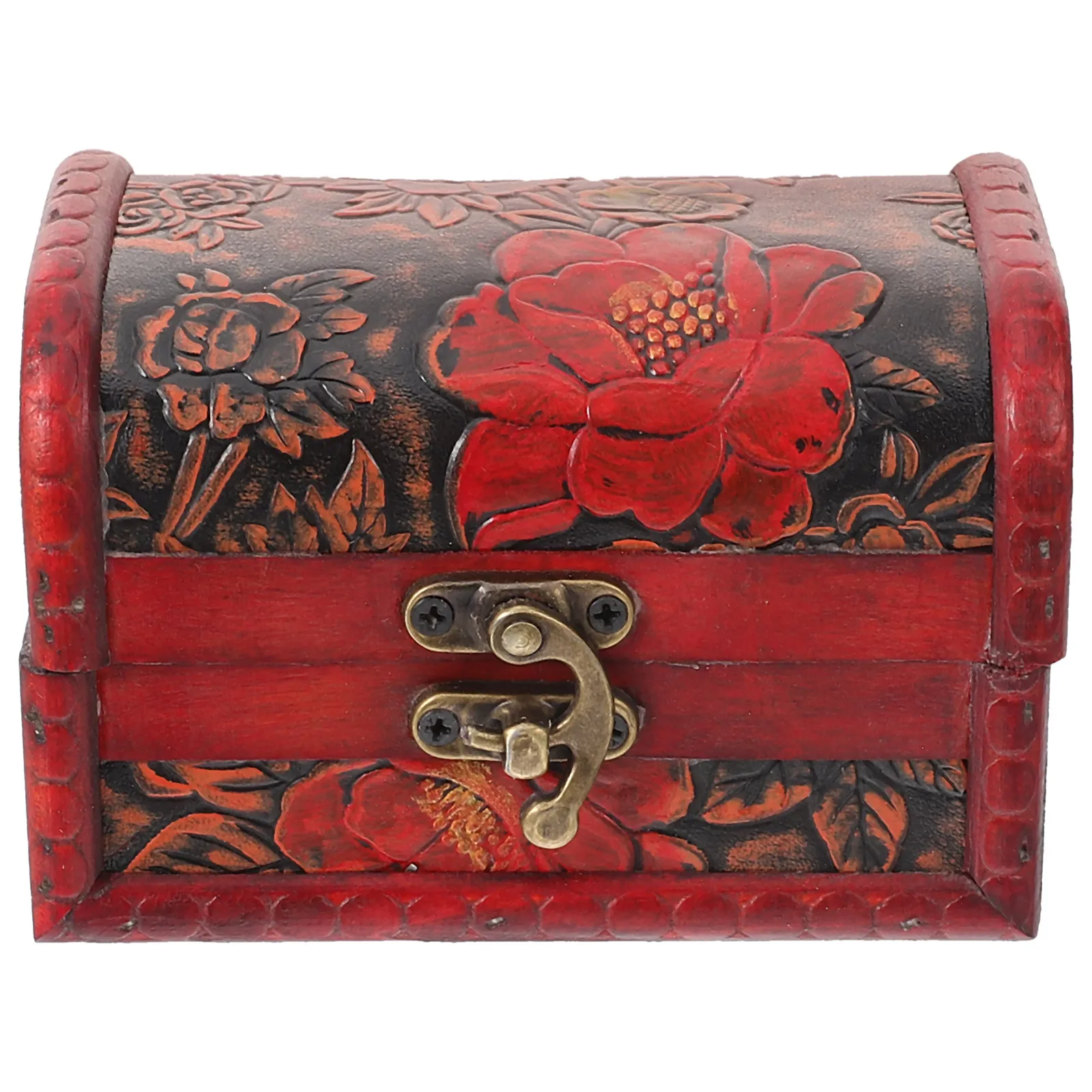 

Wooden Jewelry Chest Retro Color Vintage Storage Box Large Capacity Treasure Chest Keepsake Organizer Decorative Prop