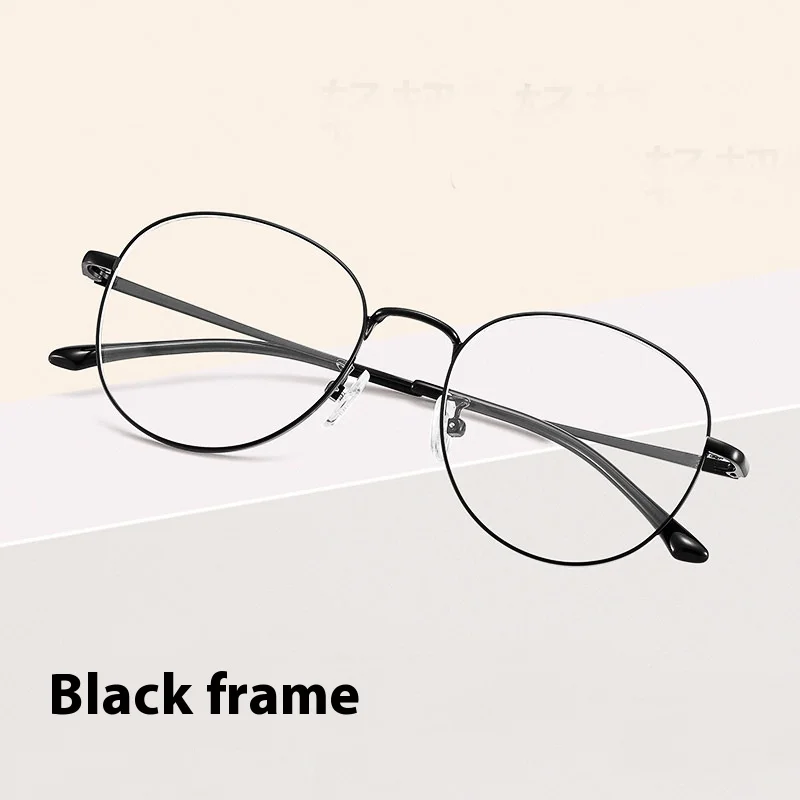 معدن التيتانيوم جولة مكافحة نظارات الضوء الأزرق المألوف النساء الرجال الكلاسيكية مربع النظارات إطارات نظارات الكمبيوتر شفافة