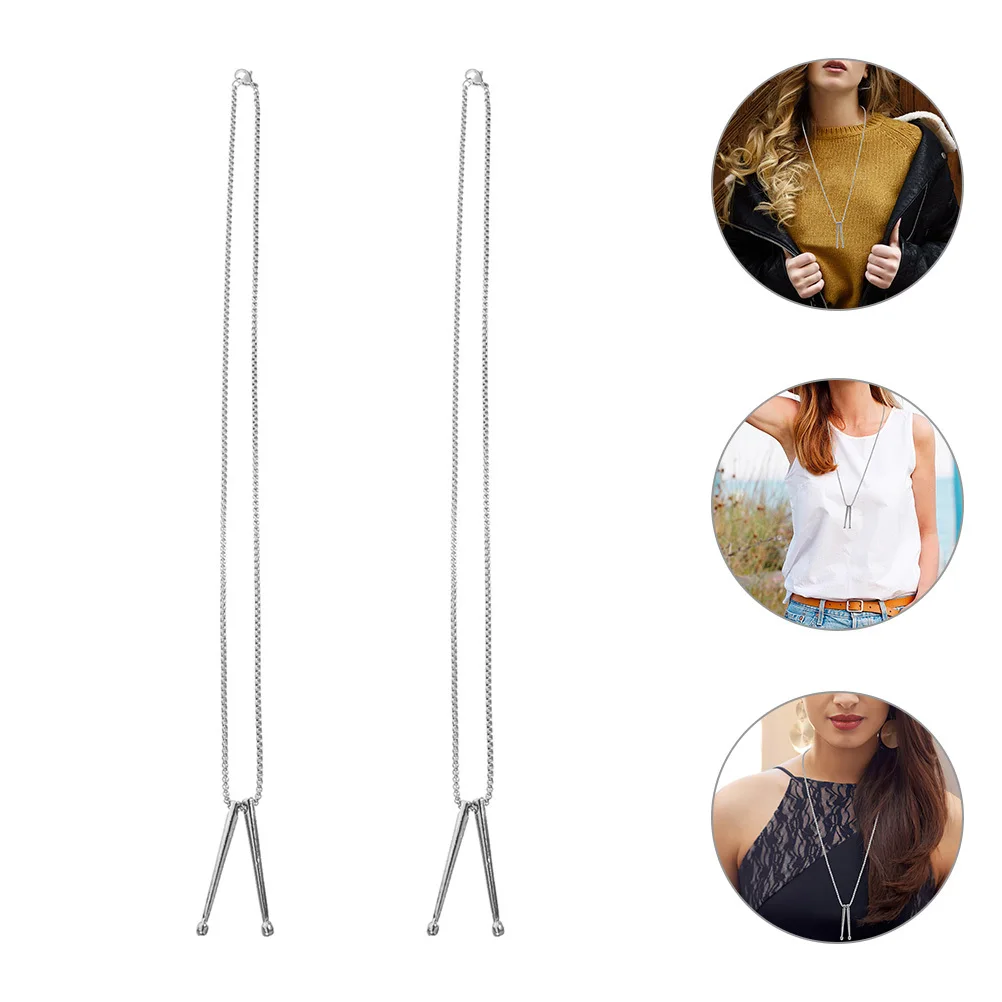 

2Pcs Drumstick Necklace Metal Pendant Musical Jewelry Durable Drum Sticks Necklace for Women Men Versatile Chains