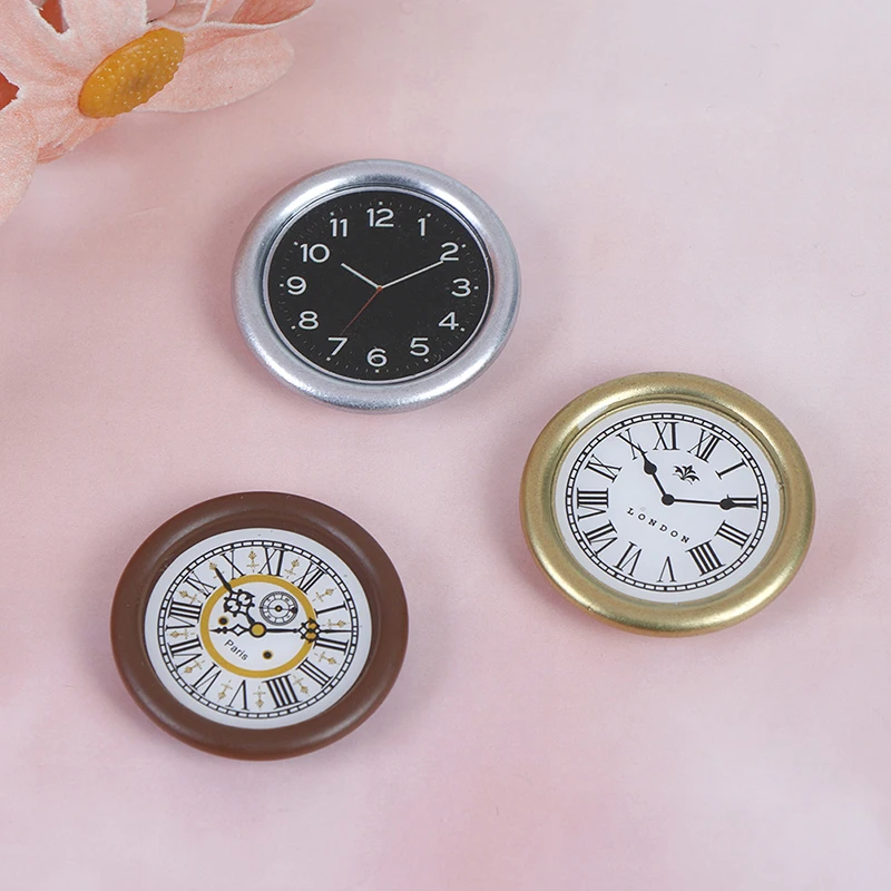 Resina Miniature Dollhouse Play Toy, Acessórios Para Móveis, Pretend Play Móveis, Relógio De Parede, Escala 1:12