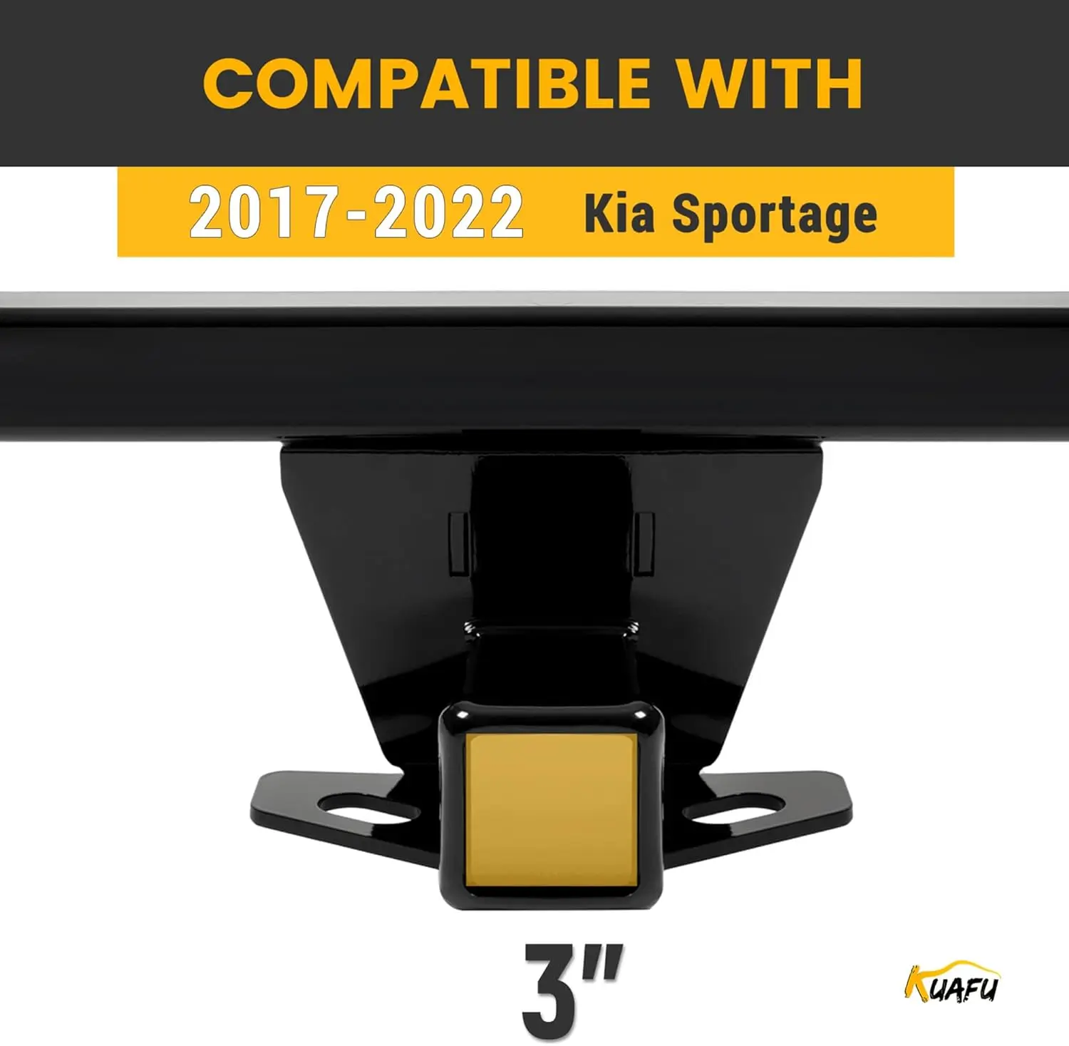 For 2017 - 2022 Kia Sportage Towing, Steel Class 3 Trailer Hitch, 2 Inch Receiver