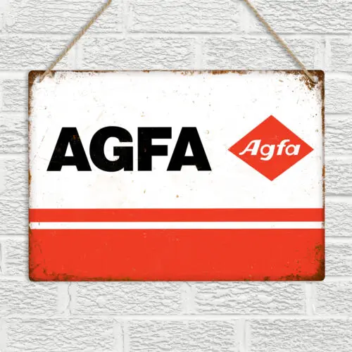 AGFA Film Retro Metal Wall Sign Plaque Vintage 35mm Camera Man Cave Photography-Aluminum