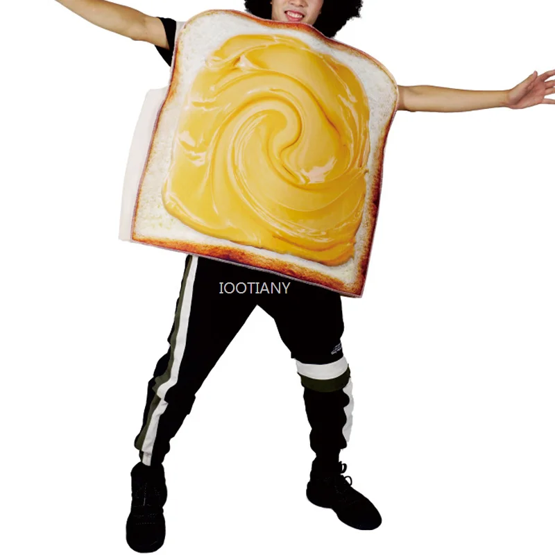 

Fun Food Play Cosplay Costume Toast Waffle Creative Funny Parent-child Set Halloween Stage Performance Carnival Party Outfit