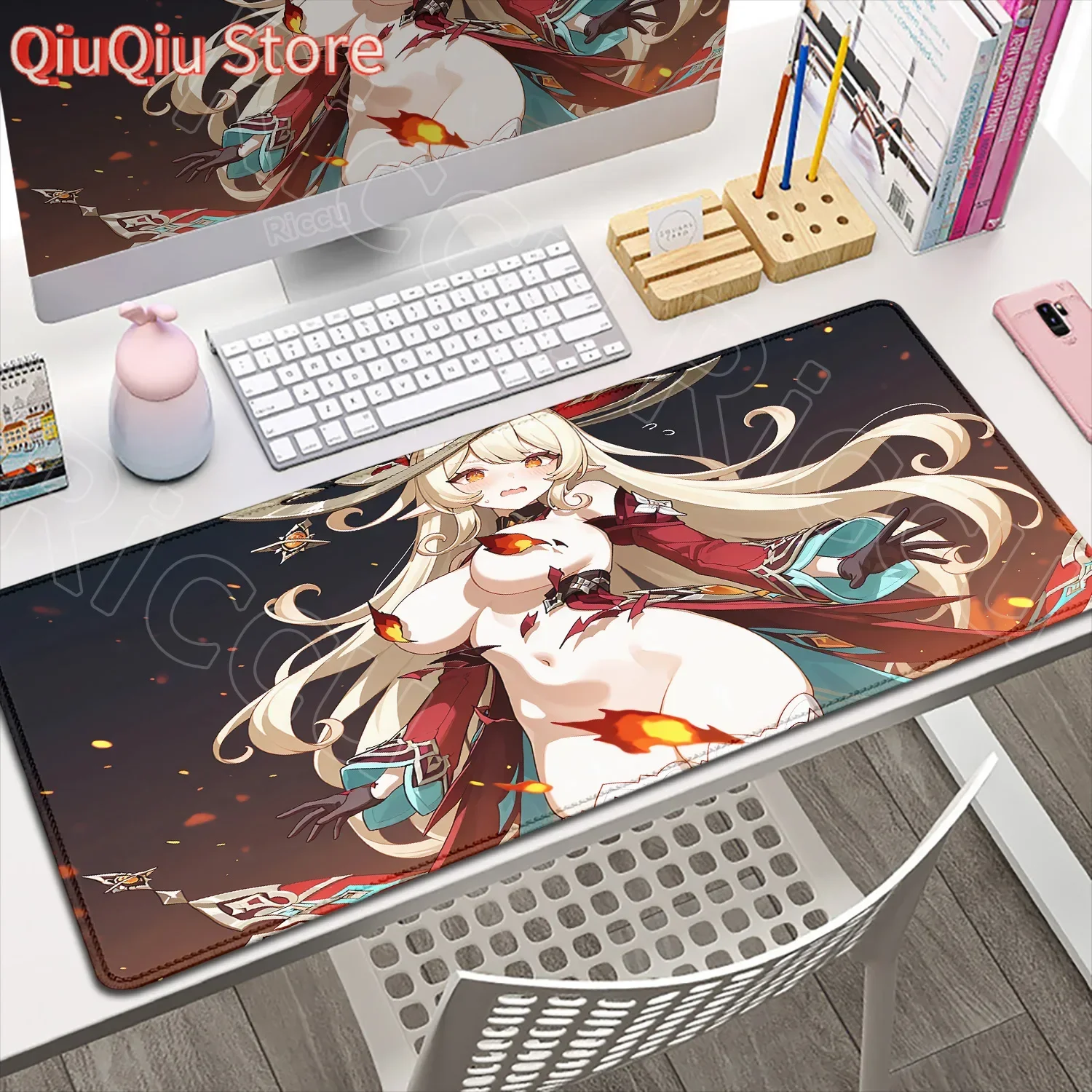 New HD Printing Alice Mousepad Non-slip Rubber Keyboard Mat Genshin Impact Sexy Girl Hentai Computer Gamer Mouse Pad Laptop Rug