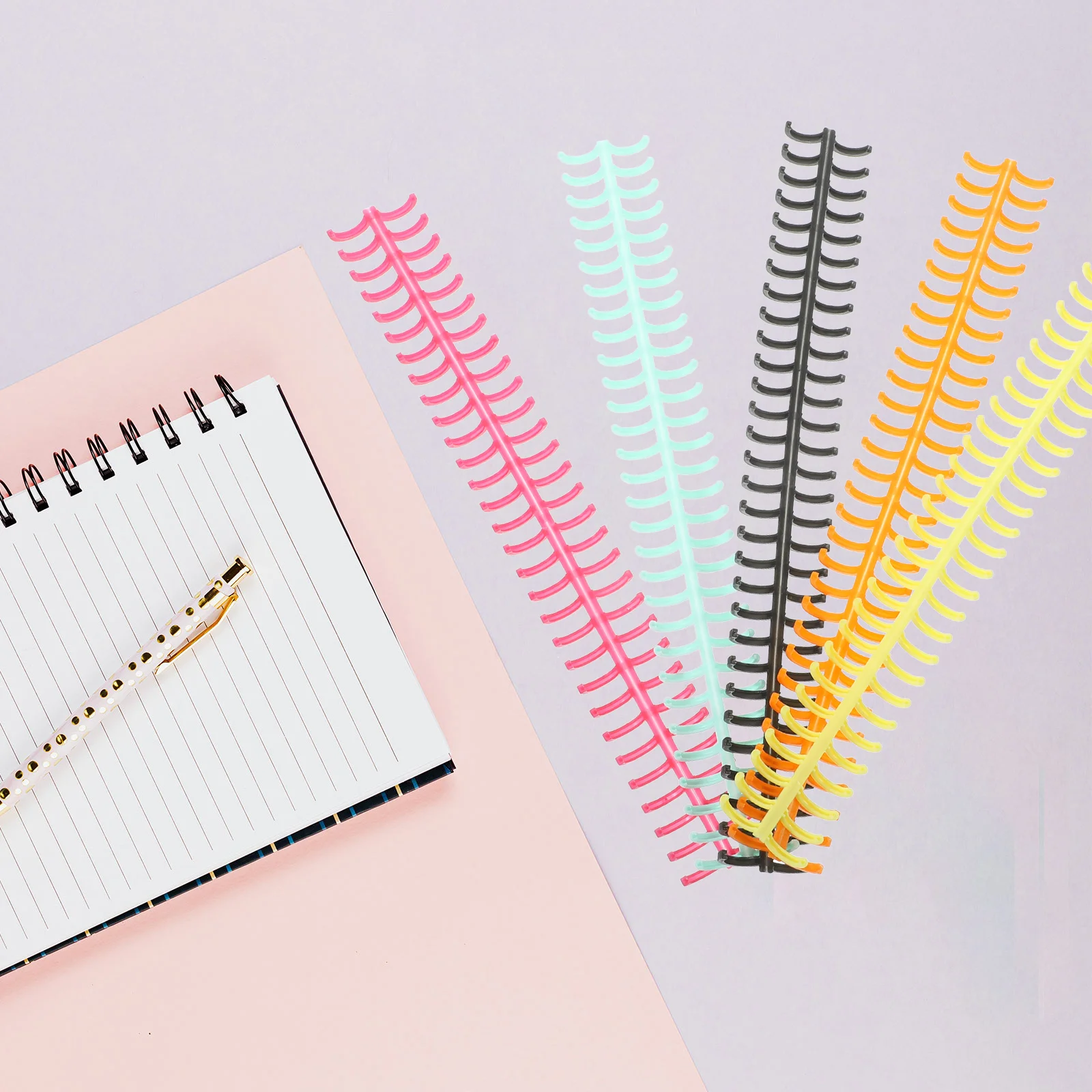 Plastic Loose-leaf Coil Spiral Notebook Coils Binding Spines Office Bindings Binders Creative Stationeries Notebooks
