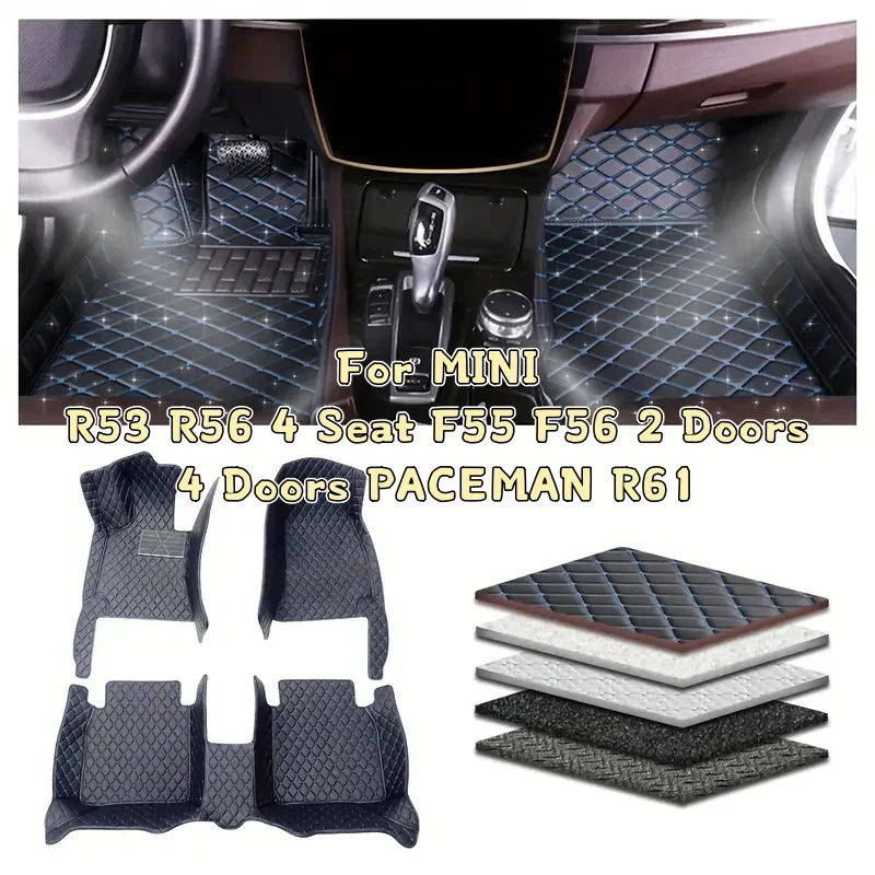 

Custom Car Floor Mat For MINI R53 R56 4 Seat 2004-2013 F55 F56 2 Doors 4 Doors PACEMAN R61 Car Accessories Non-slip Auto Carpet