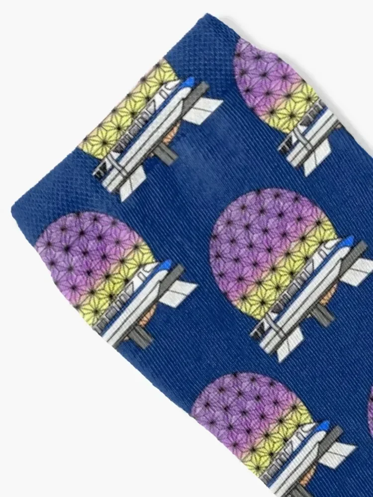 Night time Scribble Epcot Ball Travelling Monorail Socks with print aesthetic compression Socks For Girls Men's