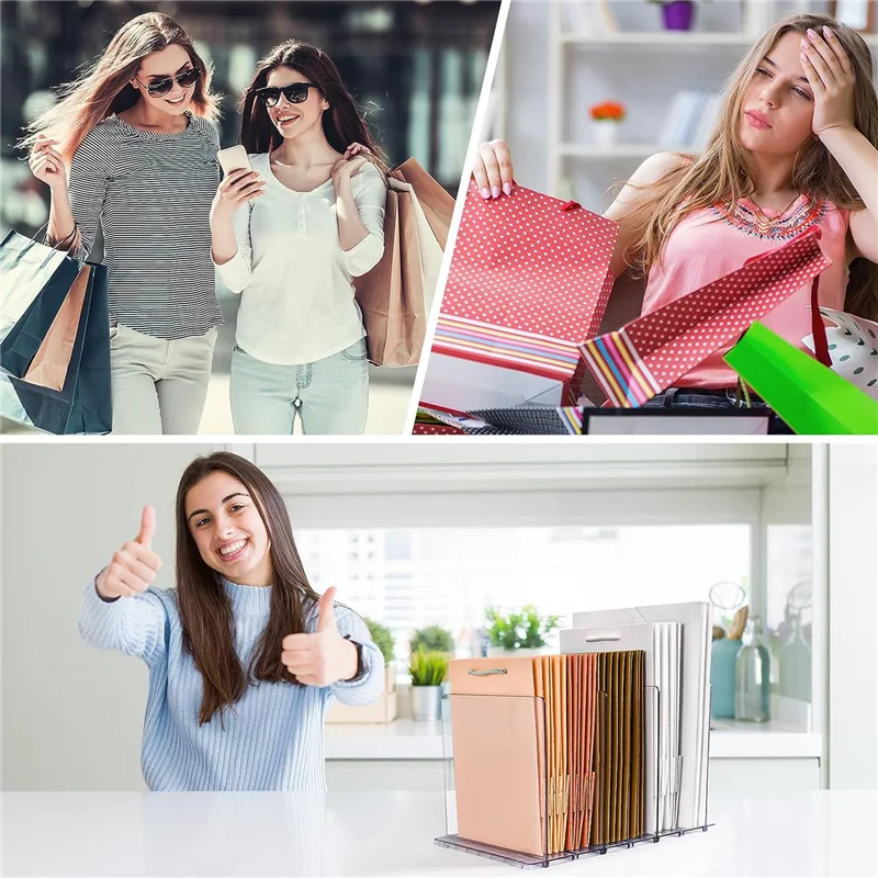 

COME Reusable Shopping Bag Organizer 2-Pack, Adjustable Extra Tall Shelf Dividers For Tote, Gift Bags, Handbag And Purse Durable