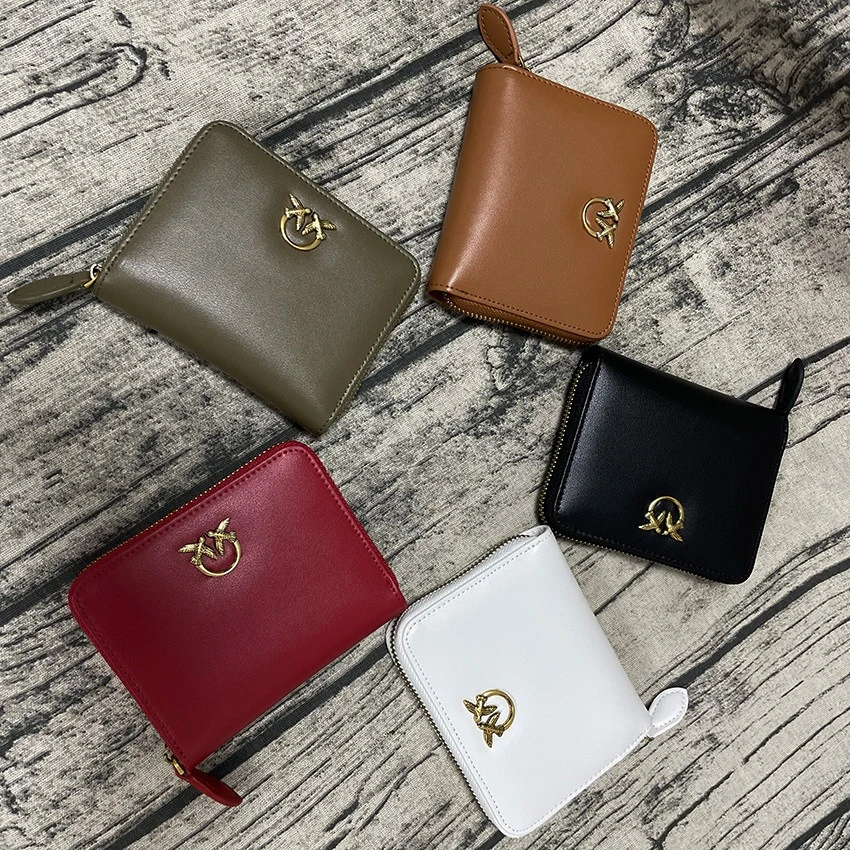 Genuine Leather Women Short Wallet Multifunctional Small Coin Purse European American Fashion Ladies Mini Bifold Card Holder