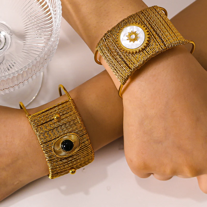 

ROXI | Gold Natural Stone Bracelets for Women.18K Plated Sweatshirts.European and American 2024