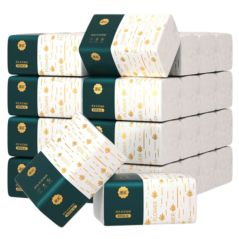 6-24 packs, toilet paper, disposable napkins, wood pulp fiber, non-cotton, white facial tissue, 400 sheets per pack