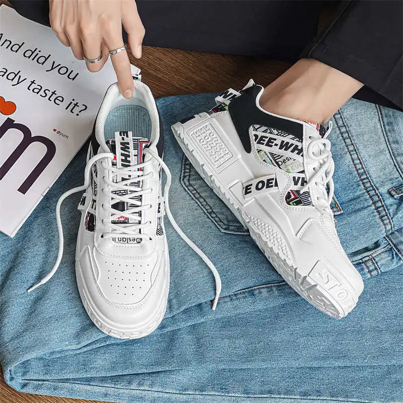 Normal Leather Rubber Sole Casual Woman Sneakers Loafers Black Basketball For Women Ladies Shoes Sports Styling Shoose