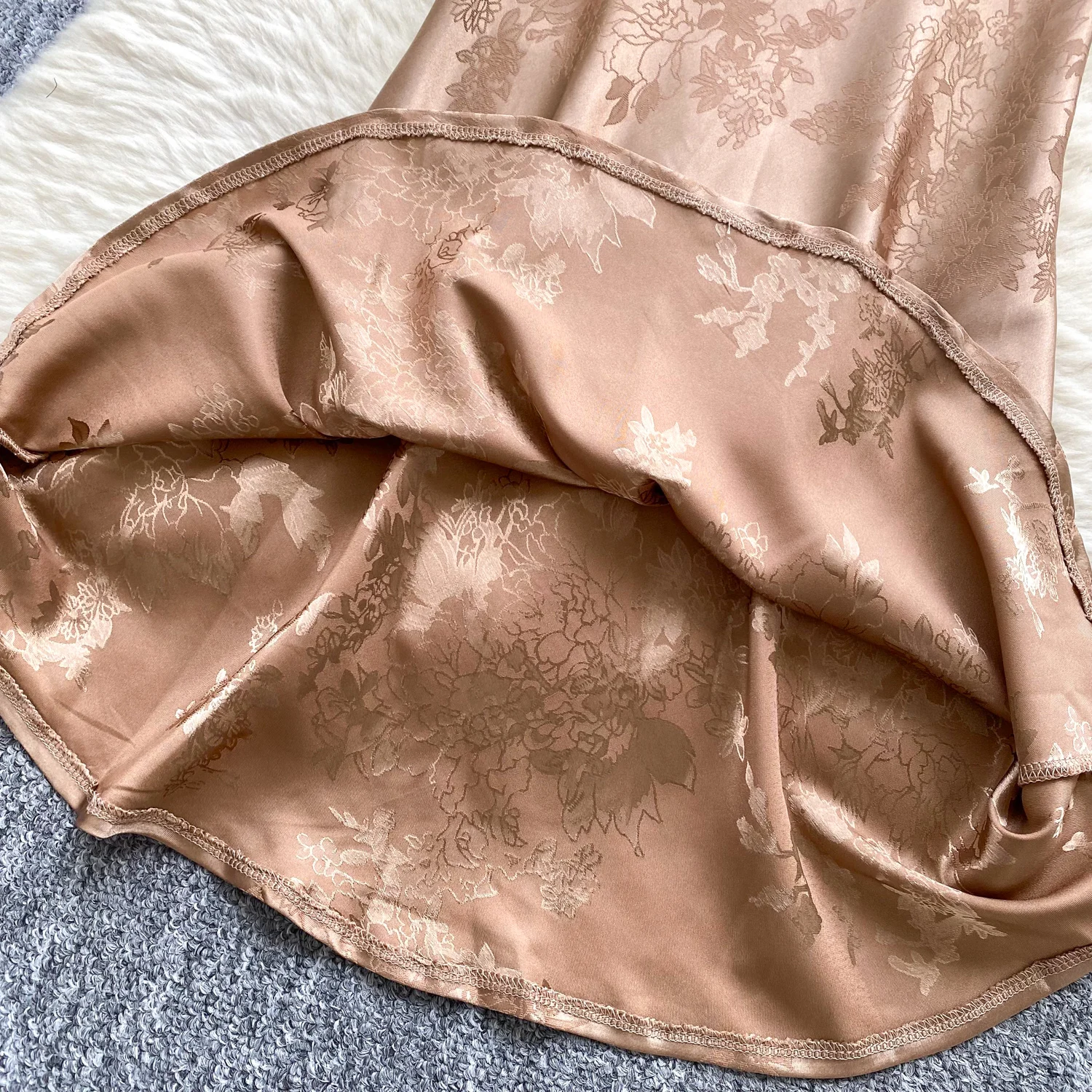 Seksowna, dopasowana sukienka vintage z satyny żakardowej, bez pleców, bez rękawów, długa, syrenka, elegancka letnia sukienka, odzież damska na wakacje.