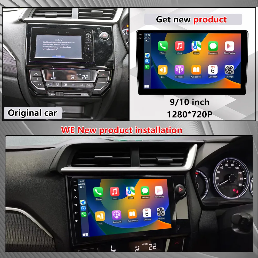Radio Modify For Honda BR-V 2015-2020 Wireless Carplay Car Multimedia Player Upgrade Touch Screen Android Auto Car Play Linux
