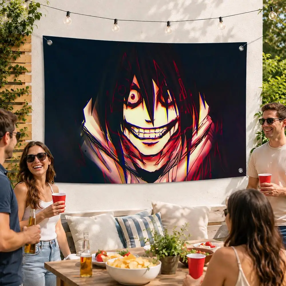 Jeff The Killer Game Cool Flags Flag Soft skin-friendly Durable Tapestry Outdoor party Home living room bedroom Decoration