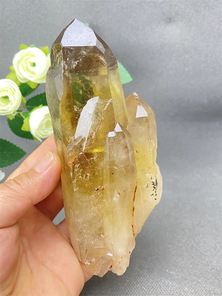 

1PC Irregular Natural Quartz Cluster Crystal Gem Healing Mineral Specimen Reiki Crystal Yellow