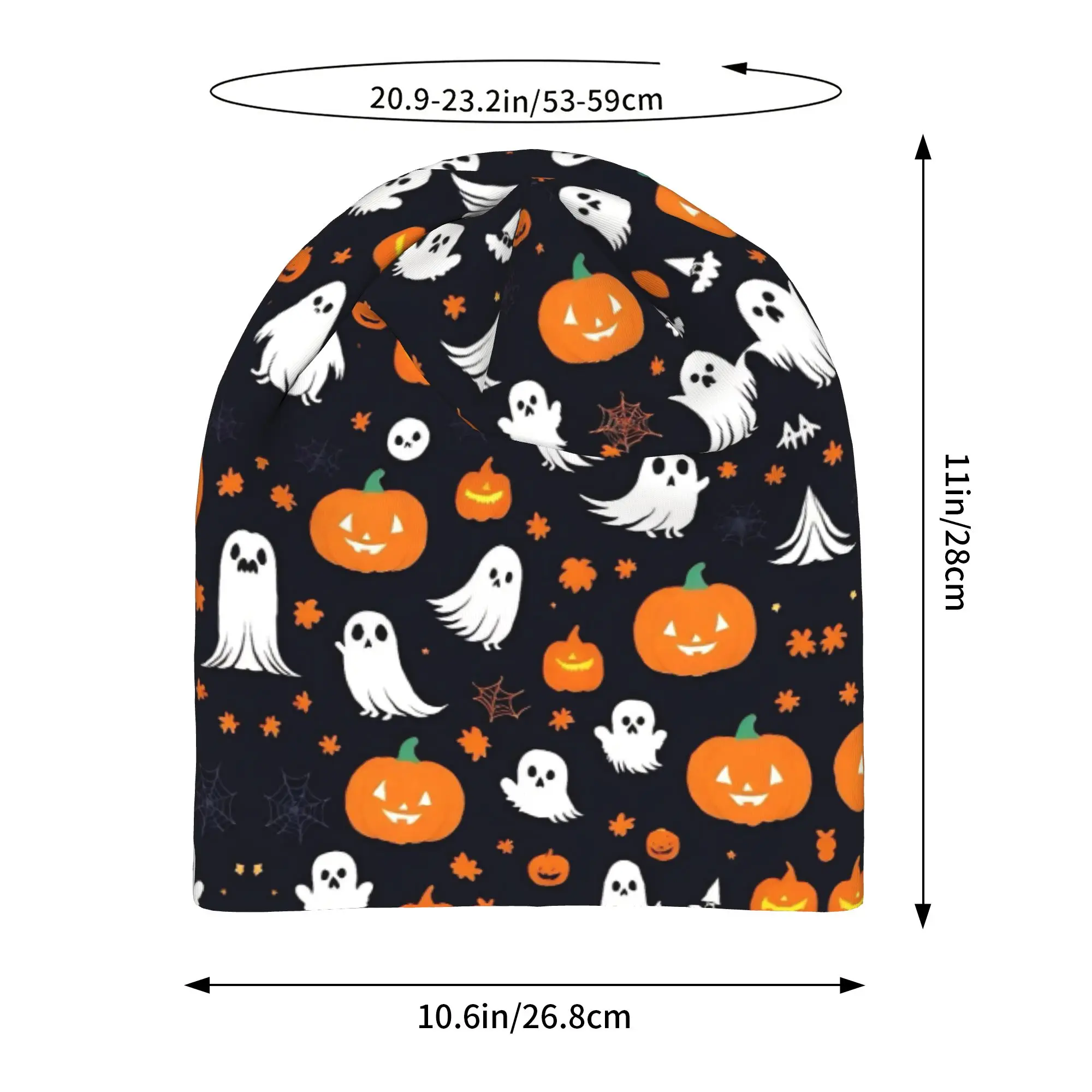 Halloween Ghost Pumpkin Spooky Trick Or Treat Witch Beanie Cap for Men Women Streetwear  Beanies Hat for Cycling