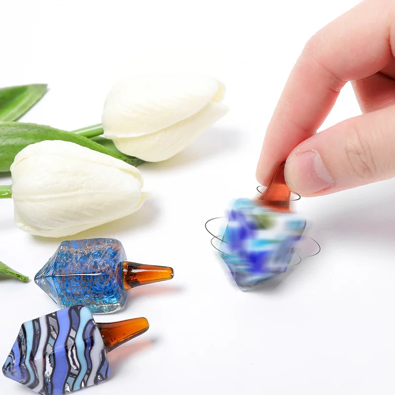 Creative Rotating Gyroscope Shaped Desktop Decoration Glass Living Room Small Ornament Home Glass Crafts