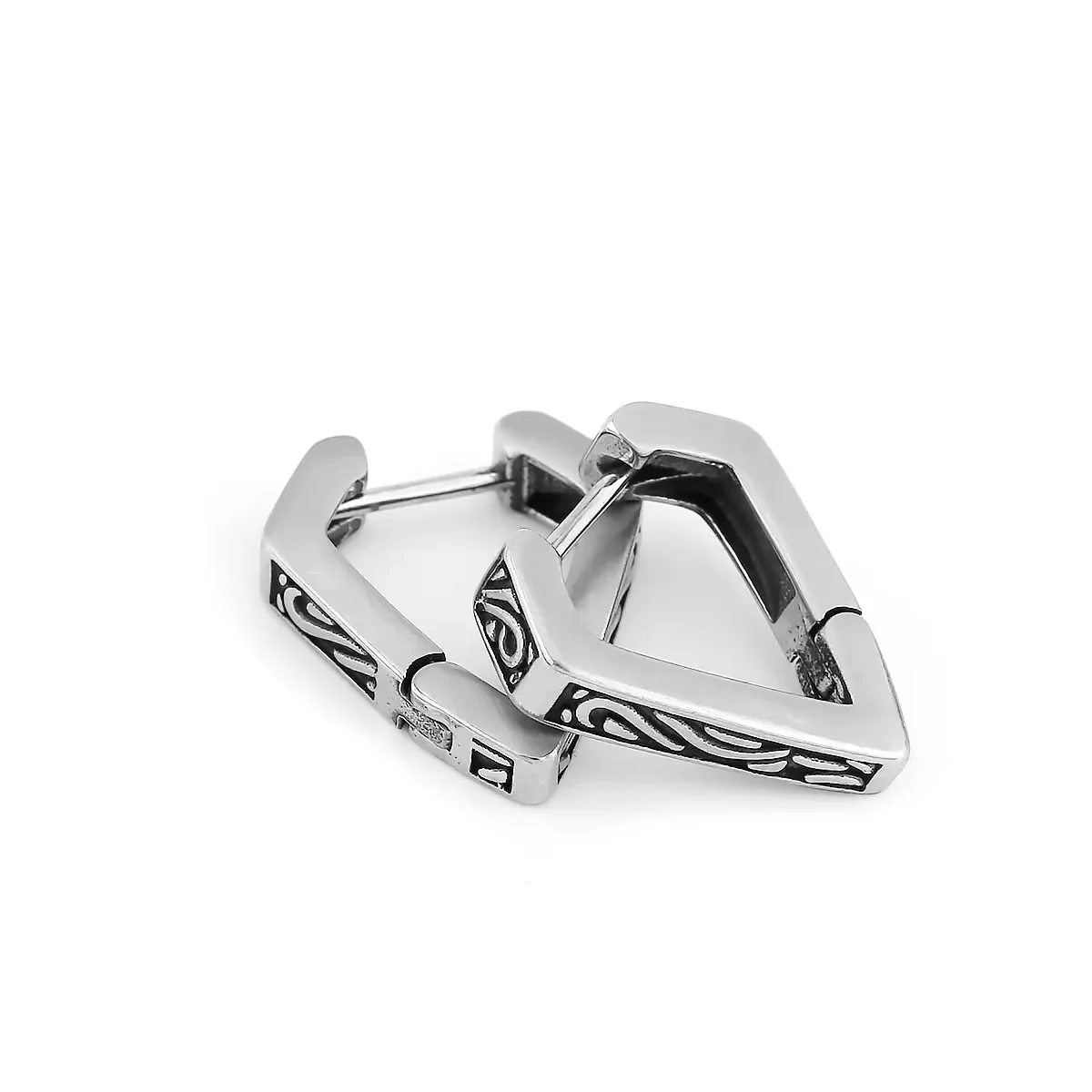 Fashion Vikings Celtic Minimalist Hoop Stainless Steel Earrings For Men Cool Punk Earrings Hip Hop Vintage Jewelry