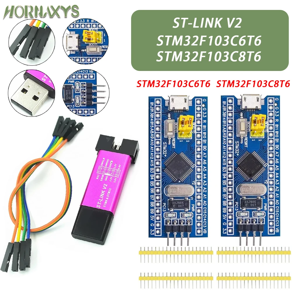 Original ST-LINK V2 Simulator Download Programmer Original STM32F103C8T6 STM32 Minimum System Development Board STM32F401 / 411