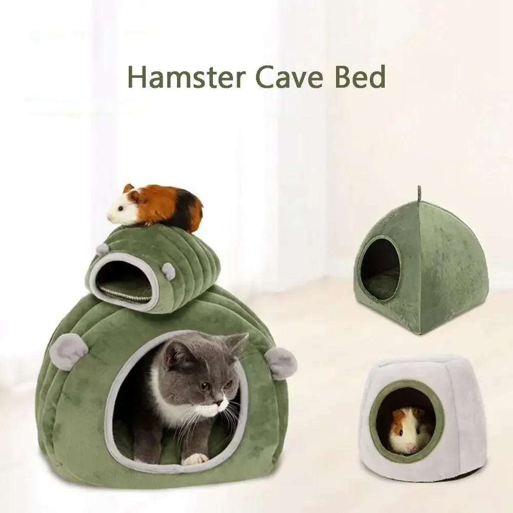 Ferrets Hedgehog Plush Warm Guinea Pig Cozy Hideout Cave Bed Hamster Small Animal Nest House Pet Tent Cage