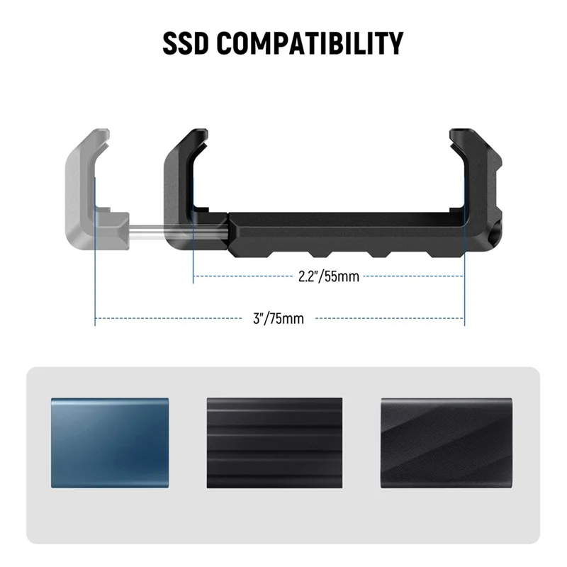 VO-الألومنيوم الهاتف SSD جبل آيفون 15 16Pro/Pro ماكس قفص قابل للتعديل الهاتف ترايبود جبل