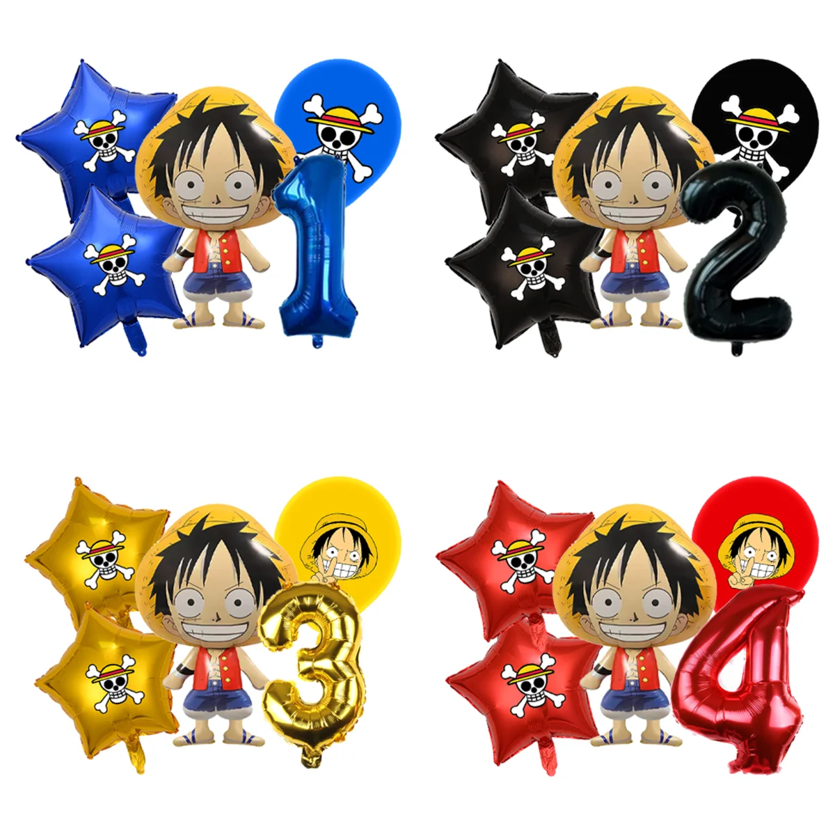 One Piece Themen-Geburtstagsparty-Ballonset Cartoon-Anime-Ballons für Kinderparty-Dekorationen und -Geschenke