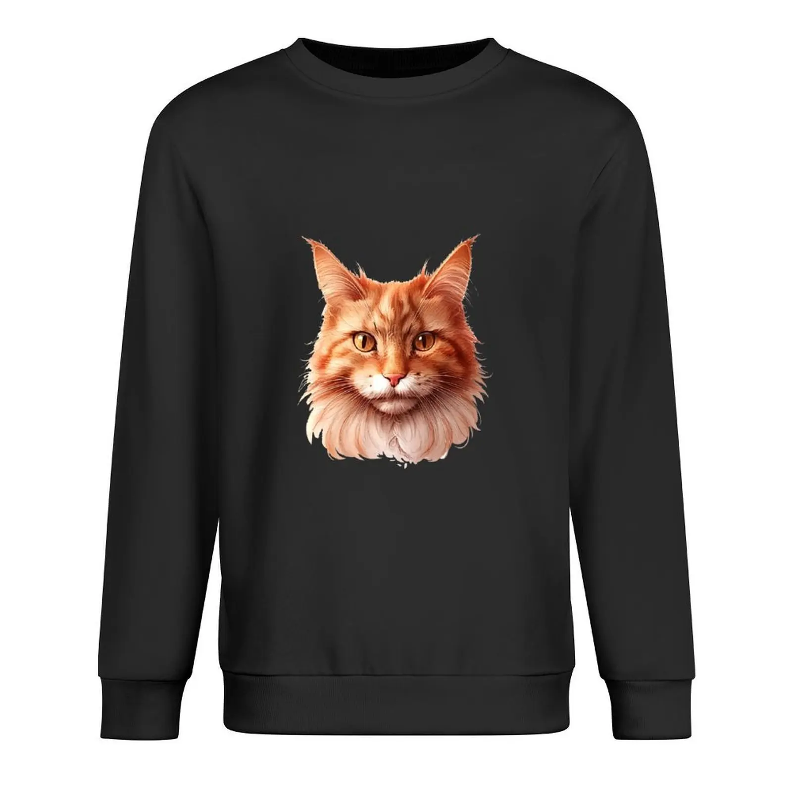 

Happy Cat, Maine Coon Pullover male clothes graphic t shirts men men's clothes sports sweatshirt man