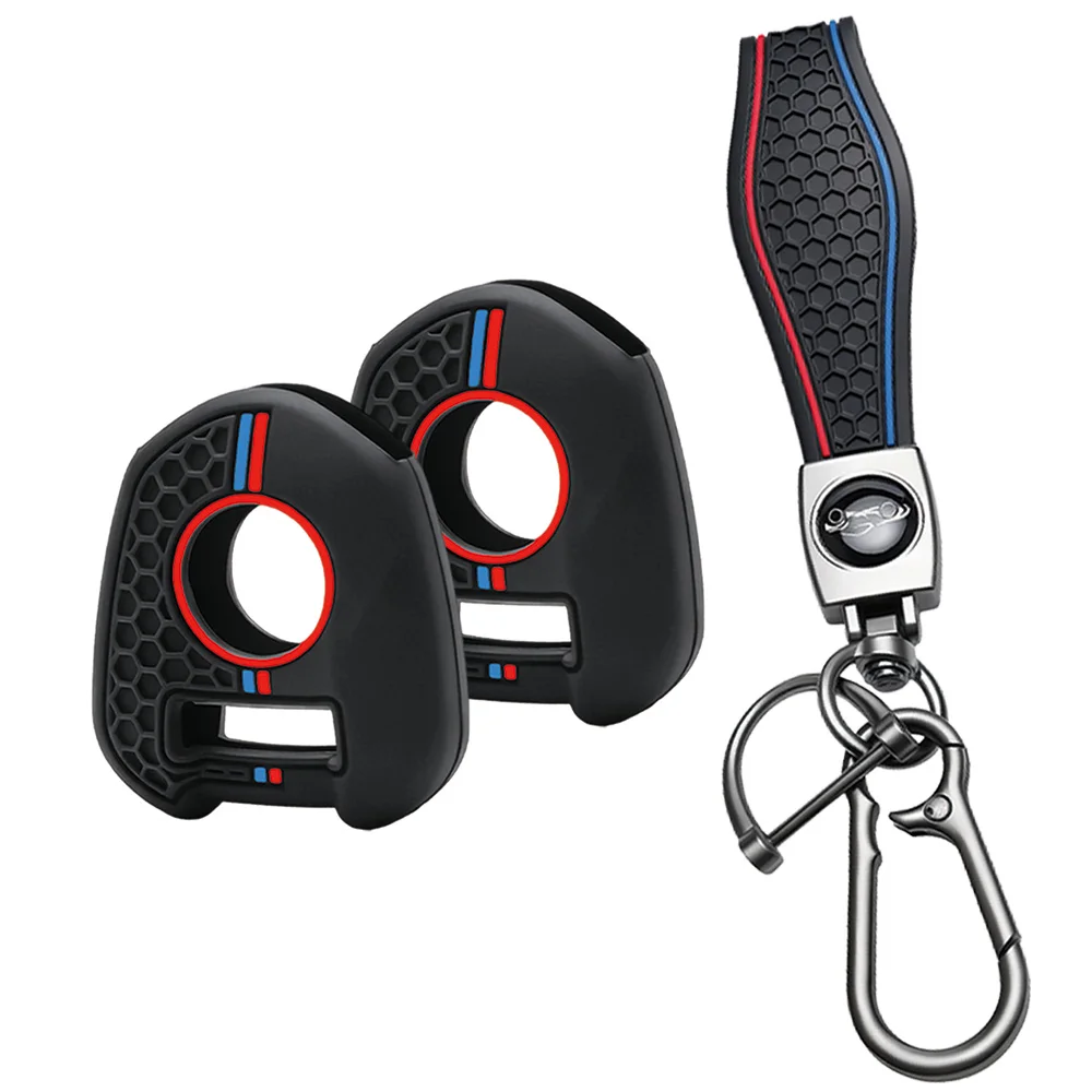 silicone key cover For Honda CB650R CB400 CB500F CB500X CB300R CBR600RR CBR1000RR NC750X VFR800 with clasp strap and carabiner