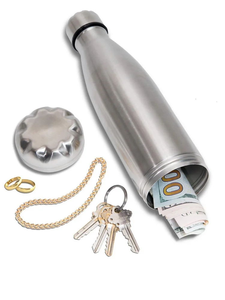 Diversion Safe Wasserflasche aus Edelstahl mit versteckter Aufbewahrung für den Außen- oder Innenbereich
