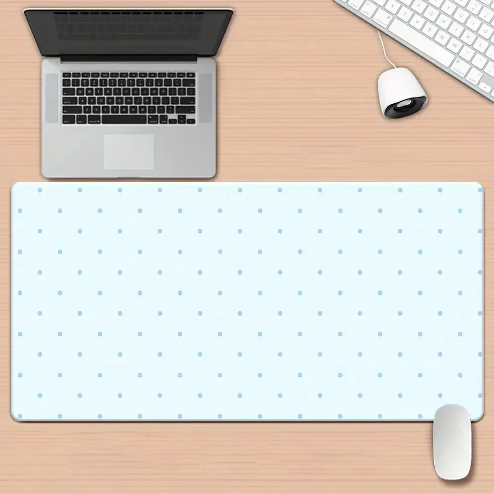 Light Blue Polka Dot Extra Large Gaming Mouse Pad Rubber Non-Slip Desk Mat for Office and PC
