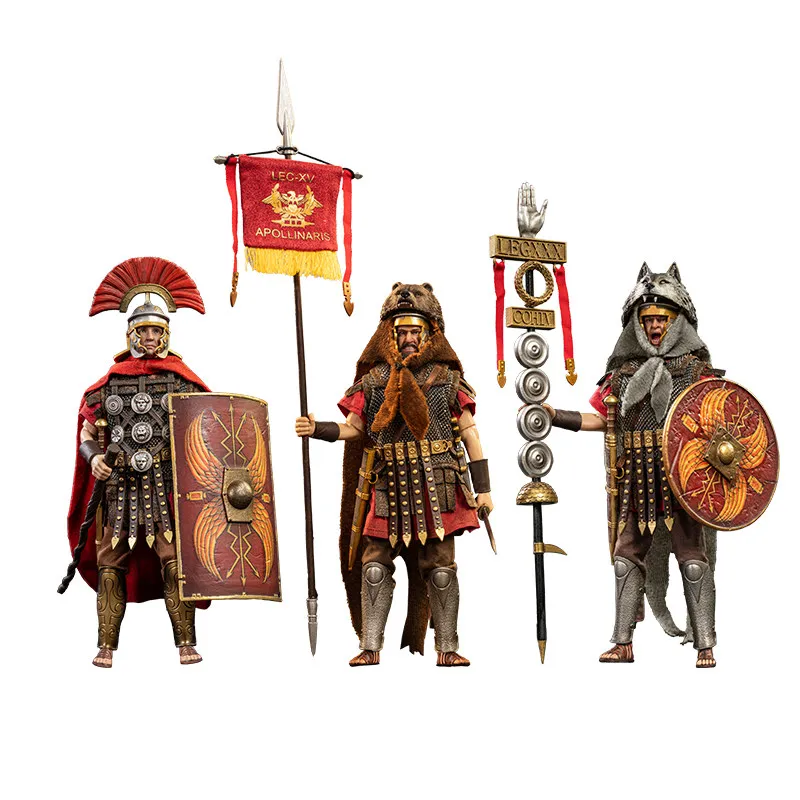 HHMODEL 1/12 Imperial Legion - Centurion/Roman Battalion Flag Bearer/Roman Team Flag Bearer Action Figure Collection in Stock