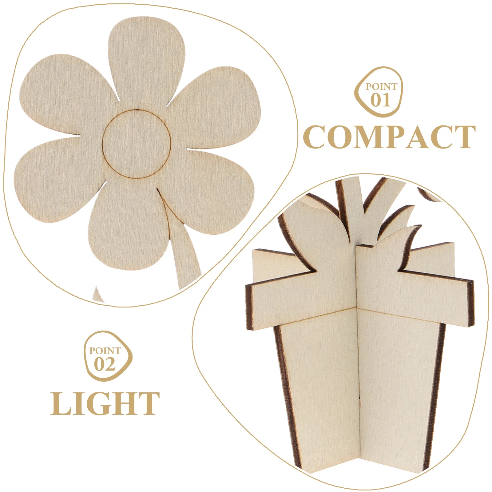 

10Pcs Wooden DIY Flower Crafts Unfinished Wood Flowers for Painting Home Decor Floral Cutouts for Wedding Shower Birthday Art