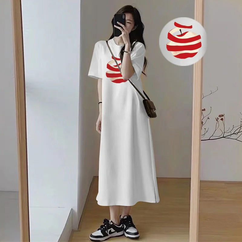 เดรสเสื้อยืดพิมพ์ลายแอปเปิ้ลสำ - Summer Clothing For Older Women บทวิจารณ์และราคา
