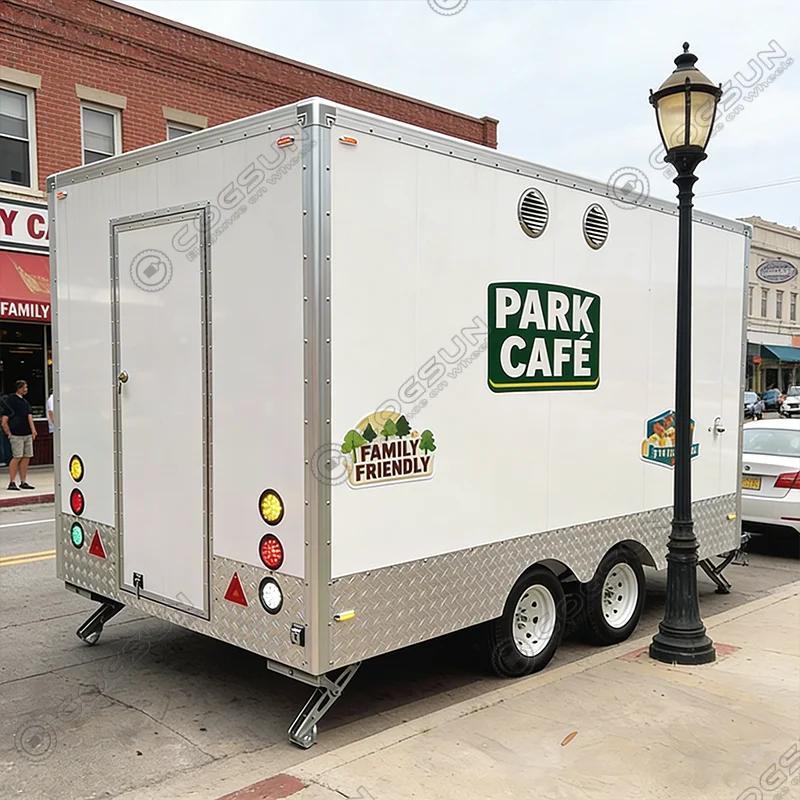 COGSUN Street Fast Food Cart Trailer Mobile Truck Ice Cream Van Bbq Concession Stand For Sale