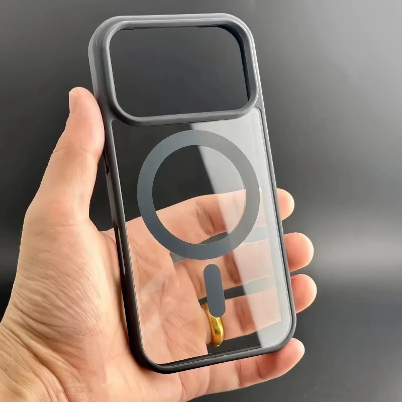 2026 New Magnetic Case For iPhone 18 Pro Max Air 16 15 14 13 12 11 17 Pro Max Wireless Charging Transparent Acrylic Cover