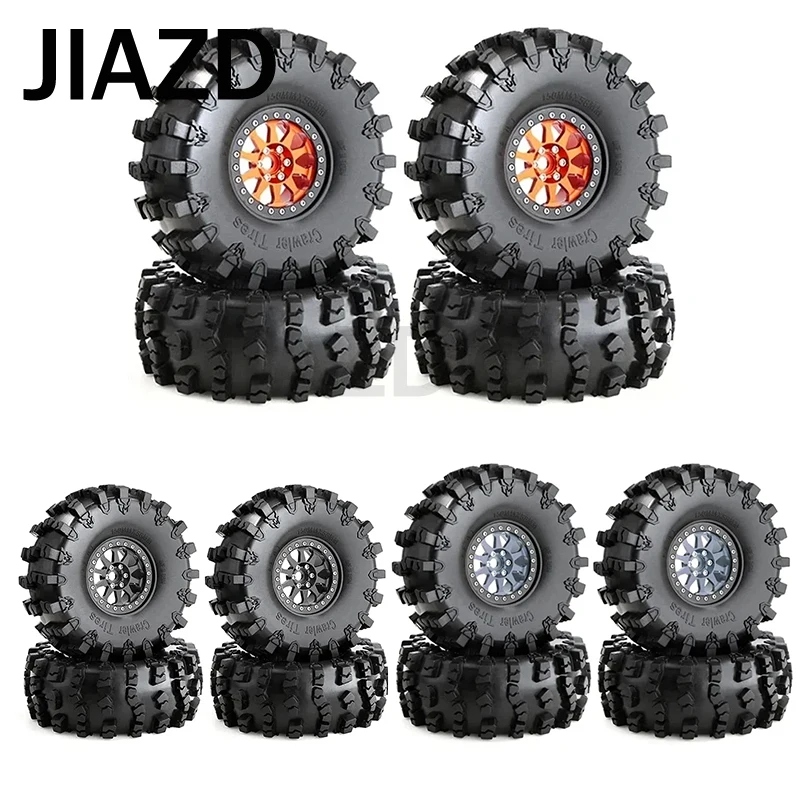 

4pcs 150mm 2.2" Metal Beadlock Wheel Rim Tire Set for 1/10 RC Crawler Car Axial SCX10 Pro Wraith Capra RR10 RBX10 TRX4