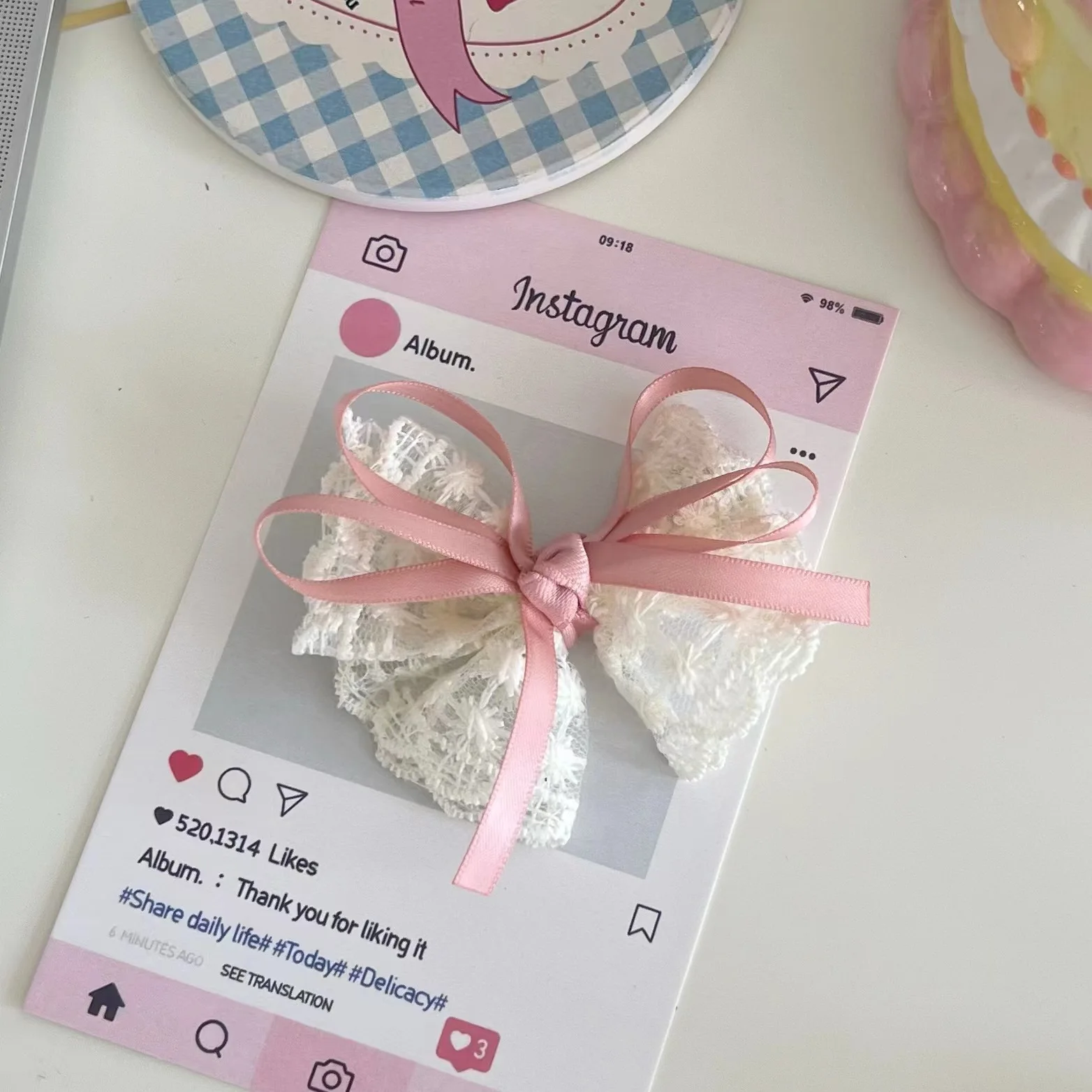 2 Stück elegante Haarnadeln mit Spitze und Schleife – rotes Band, weiße Blumen-Haarspangen, Damen, Kinder, Reisen, Freizeit-Accessoire