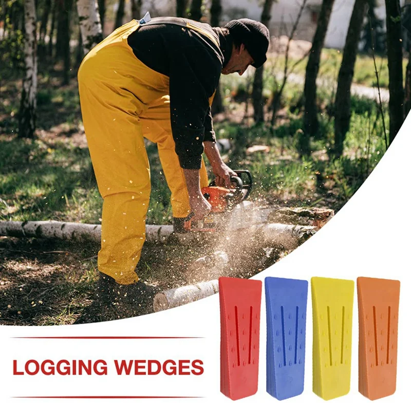 Plastic Logging Pin Saw Pack Of 4 ABS Impact-Resistant And Cold-Resistant Forestry Wedge, Falling Cutting Column Chainsaw