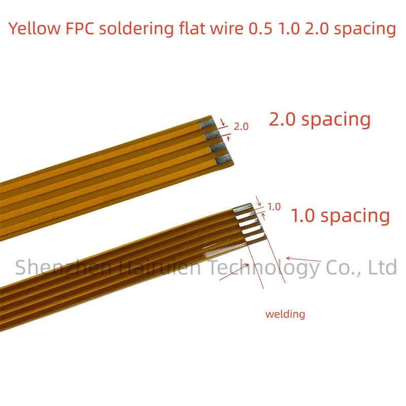 2Pcs Cable Yellow Soft Cable 1.0 Pitch Double-Ended Welding Flat