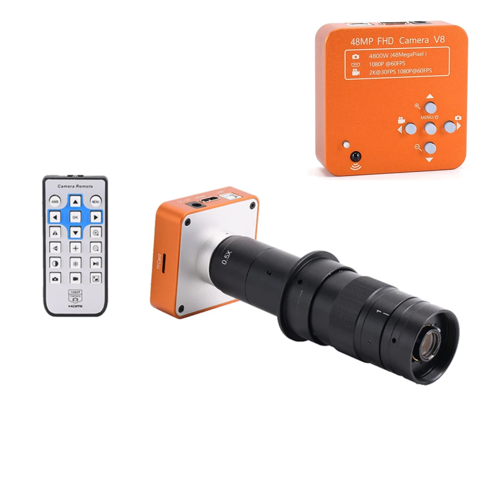Fotocamera per microscopio 2K 48MP 60FPS FHD 4800W 180X HDMI USB Video fotocamera industriale digitale elettronica per saldatura di riparazione del