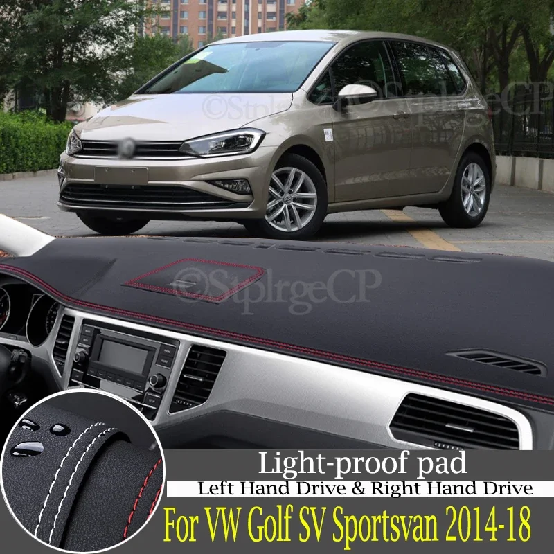 quality leather instrument panel protection pad and light-proof pad for VW Volkswagen Golf SV Sportsvan 2014-18 car accessories