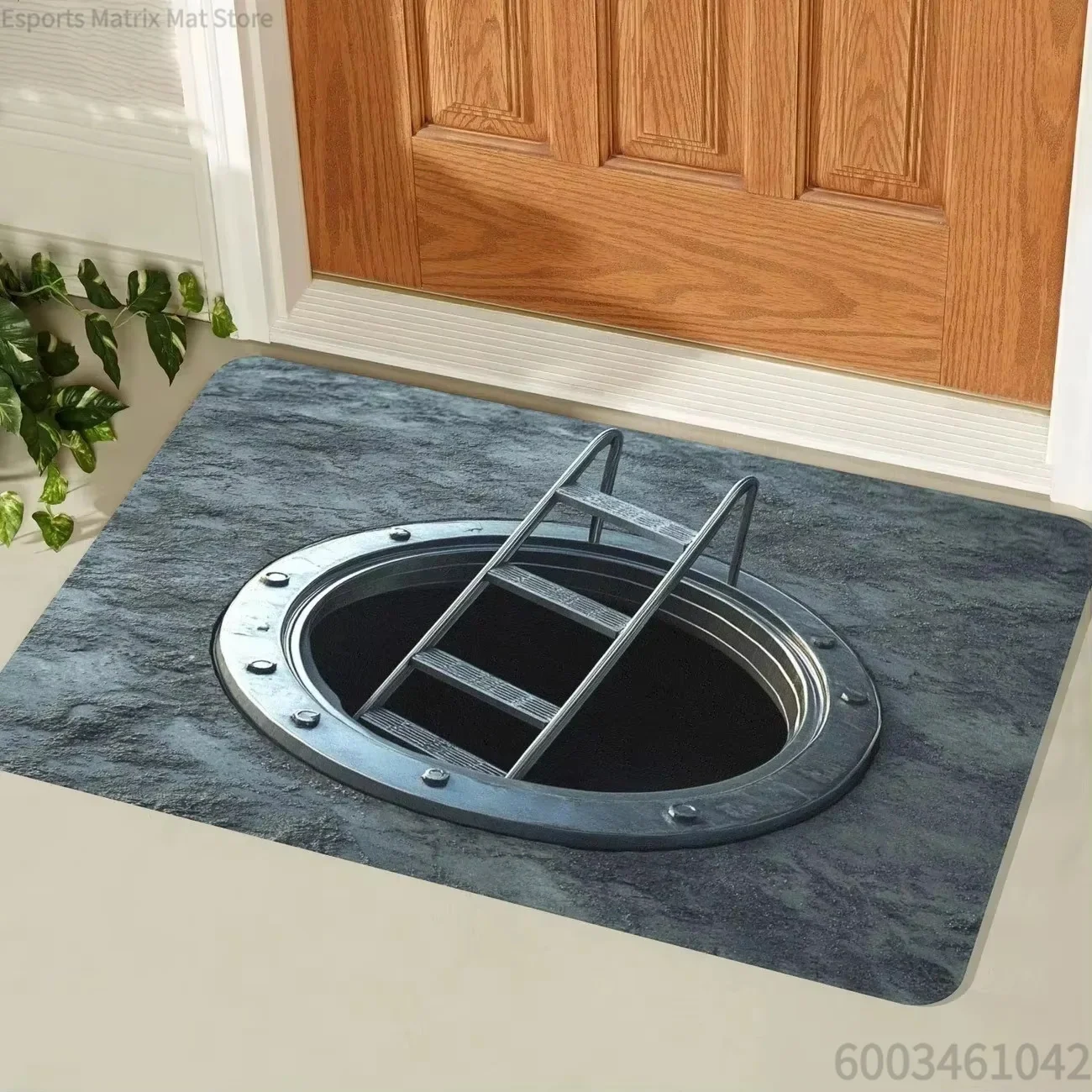 3D Optical Illusion Trap Door Doormat, Non‑Slip Washable Floor Rug for Entryway Living Room Home Decor
